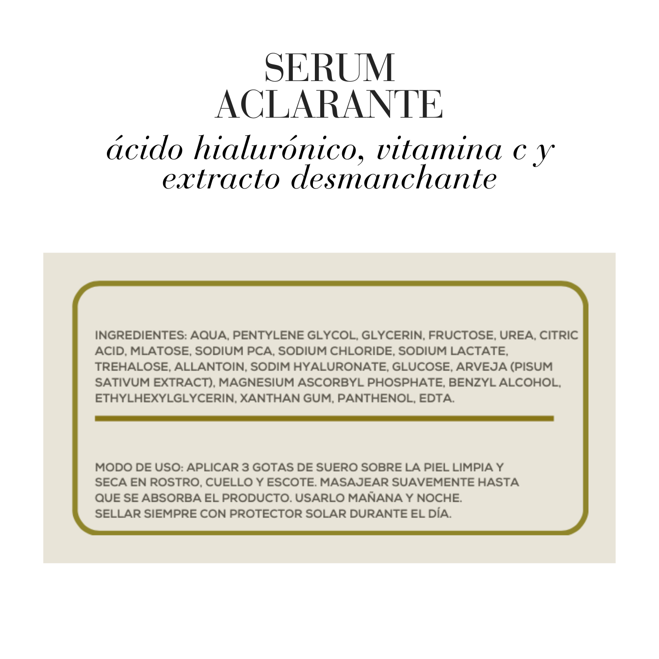SÉRUM ACLARANTE
